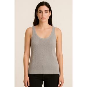 Theory‎ Hopeswell Tank Top Womens Medium Grey Sleeveless Cotton Cashmere Knit